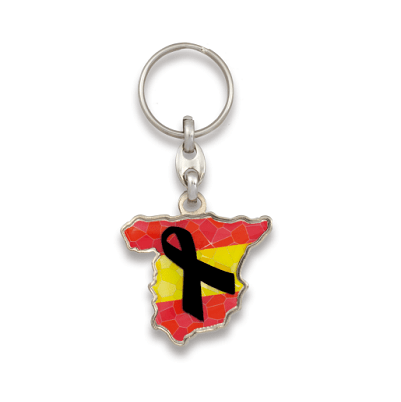 Llavero Mapa de España con crespón