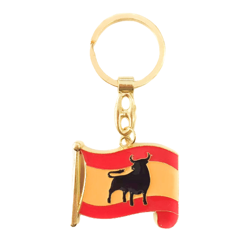 Llavero Bandera de España con toro