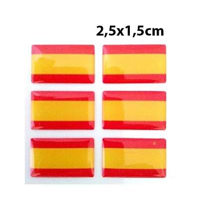 Set 6 pegatinas relieve Bandera de España