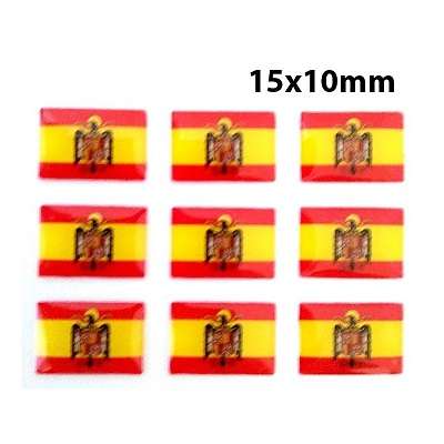 Set de 9 pegatinas en relieve con la bandera de España y el Águila de San Juan