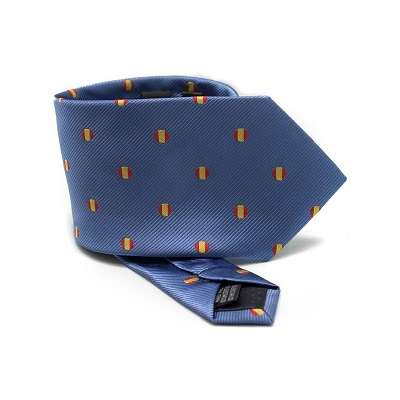 Corbata azul con Bandera de España