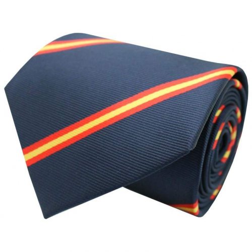 Corbata con bandera España diagonal azul marino