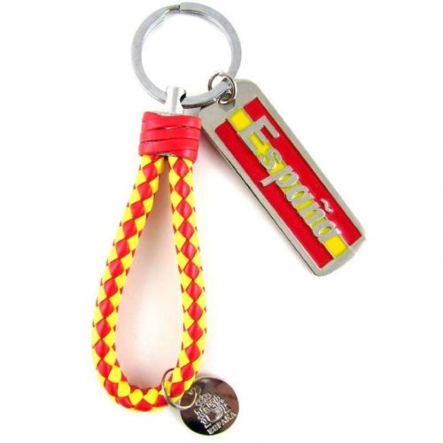 Llavero bandera España trenzado con placa ESPAÑA