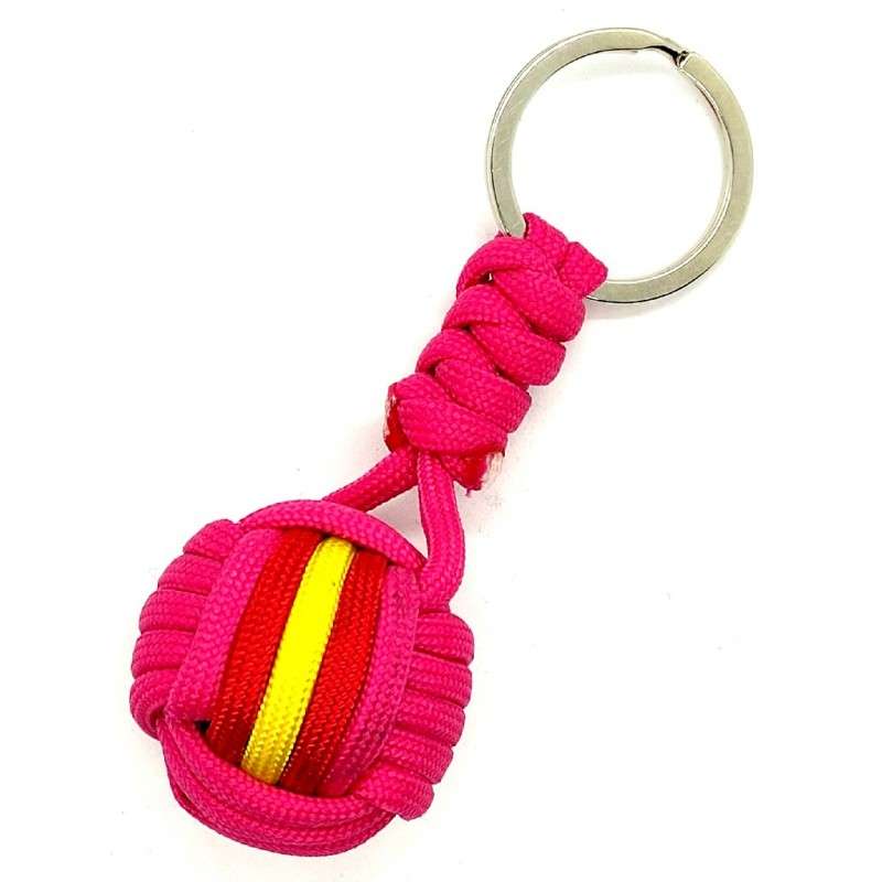 Llavero bola paracord bandera España. Rosa capote