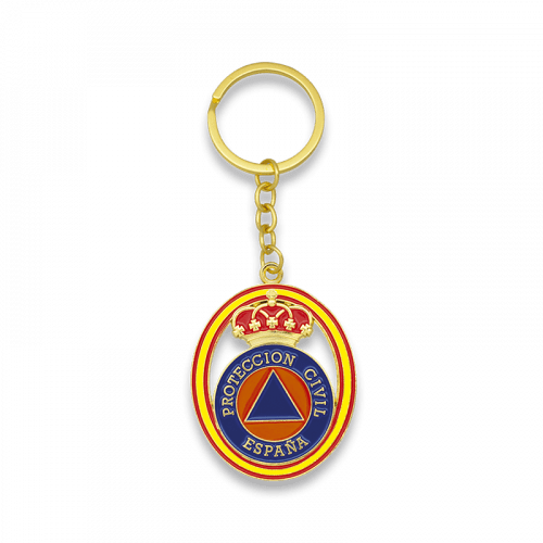 Llavero Protección Civil con ovalo bandera de España